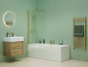 LK CURVED SINGLE HINGED BATH SCREEN  BB ROKU