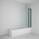 LK CURVED DOUBLE HINGED BATH SCREEN  BLACK RO