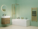 LK CURVED DOUBLE HINGED BATH SCREEN  BB ROKU