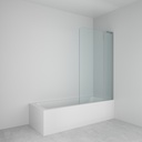 LK CURVED DOUBLE HINGED BATH SCREEN  SILVER R