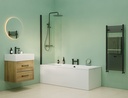 LK SQ SINGLE  HINGED BATH SCREEN  BLACK ROKU