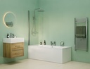 LK SQ SINGLE HINGED BATH SCREEN  SILVER ROKU
