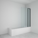 LK SQ DOUBLE HINGED BATH SCREEN  BLACK ROKU