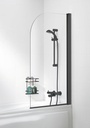 WAVE CURVED SINGLE PANEL BATHSCREEN BK