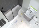 WAVE INWARD FOLDING BATHSCREEN BK