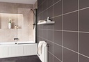 WAVE SQ BATHSCREEN SINGLE PANEL BK