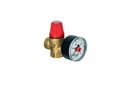 Altecnic 1/2 inch Female x Female 313 Series Safety Pressure Relief Valve with Gauge 2.5 Bar