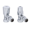 Altecnic Eclipse Angled Radiator Valve Complete Wheel Head and Lockshield 15mm