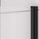 6mm Straight bath screen in fluted glass Right Handed - Black