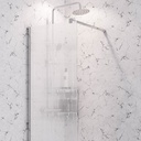 Vantage 2000 8mm fluted glass walkin Shower panel 900 x 2000 - Chrome