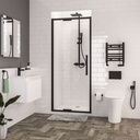 Corniche 2000 8mm 900 In-Fold Shower Door  - Matt Black
