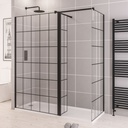 Vantage 2000 8mm Framed Flipper Shower Panel - Matt Black