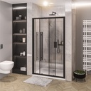 Vantage 2000 8mm 1100 Soft Close Sliding Shower Door  - Matt Black