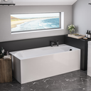 Fitzroy Single Ended 1700x750 Left Hand (440) 5mm Bath only - White (Bath panel, waste & additional items sold separately)