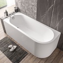 Biscay Single Ended Left Hand 1700x700 (440) 5mm Bath only - White (Bath panel, waste & additional items sold separately)