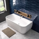 Malin D Shape 1800x800 (420) Beauforte Bath only - White (Bath panel, waste & additional items sold separately)