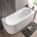 Biscay Single Ended Right Hand 1600x725 (440) Beauforte Bath only - White (Bath panel, waste & additional items sold separately)