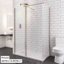 Vantage 2000 8mm Walkin 800x2000 Shower Panel - Brushed Brass