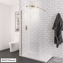 Vantage 2000 8mm Walkin 1200x2000 Shower Panel - Brushed Brass