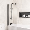 P Shape Bath Screen Left Handed - Matt Black