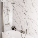 P Shape Bath Screen Left Handed - Brushed Brass