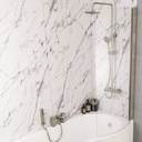 P Shape Bath Screen Right Handed - Brushed Brass
