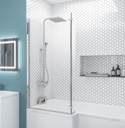 L shaped Bath Screen Left Handed - Chrome