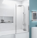 L shaped Bath Screen Right Handed - Chrome