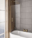 Bray Left Handed 6mm Bath Screen - Brushed Brass