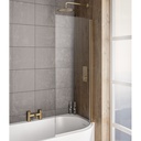 Bray Right Handed 6mm Bath Screen - Brushed Brass