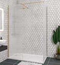 Vantage 2000 8mm fluted glass walkin Shower panel 1400 x 2000 Brushed Brass - Brushed Brass