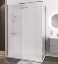 Vantage 2000 8mm fluted glass walkin Shower panel 1600 x 2000 Chrome - Chrome