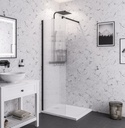 Vantage 2000 8mm fluted glass walkin Shower panel 1600 x 2000 Black - Black