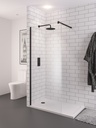 Vantage 2000 8mm walkin Shower panel 1300 x 2000 Matt black - Matt Black