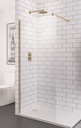 Vantage 2000 8mm walkin Shower panel 1500 x 2000 Brushed brass - Brushed Brass