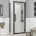 Corniche 8mm Framed Hinged Shower Door 2000x700 - Matt Black