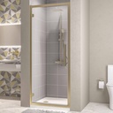 Corniche 8mm Framed Hinged Shower Door 2000x800 - Brushed Brass