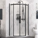 Corniche 800x800x2000 Quadrant Shower  Enclosure - Matt Black