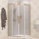 Corniche Left Hand 1200x800x2000 Offset Quadrant Shower  Enclosure - Brushed Brass