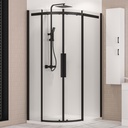 Corniche 2000 Offset Quadrant 1000x900x2000 Left Hand Shower  Enclosure - Matt Black