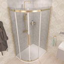 Corniche 2000 Offset Quadrant 1000x800x2000 Left Hand Shower  Enclosure - Brushed Brass