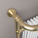Isbourne 940 x 507 Towel rail - Brushed Brass/Gloss White