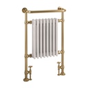 Isbourne 940 x 600 Towel rail - Brushed Brass/Gloss White