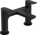 hansgrohe Rebris E 2-Hole Rim Mounted Bath Mixer - Matt Black