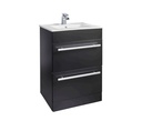 Kartell K-VIT Purity Matt Black 600mm 2 Drawer Unit