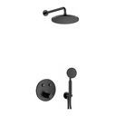 Moonlight GoClick Round Shower Pack with Air-Mixed Rainshower and Handshower Kit - Matt Black