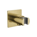 Wall Outlet with Handset Holder - Square Plate - Brushed Brass