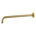 Wall Mounted 400mm Shower Arm - Round Plate - Brushed Brass