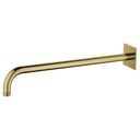 Wall Mounted 400mm Shower Arm - Square Plate - Brushed Brass