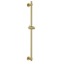 Slide Rail with Integral Wall Outlet - Round Plate - Brushed Brass